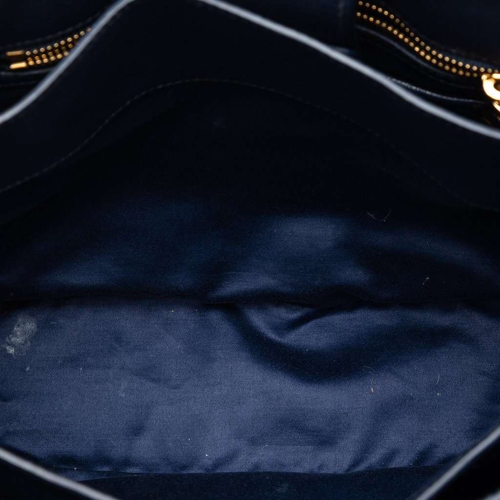 Miu Miu Bicolor Goatskin Madras Satchel Blue Leather Very good condition - Model View