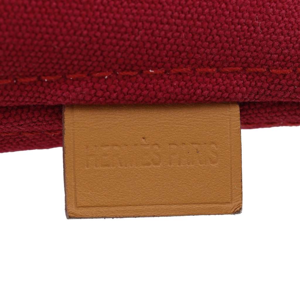 Hermès Mini Toile Palmyre Pouch Red Very good condition - Box View