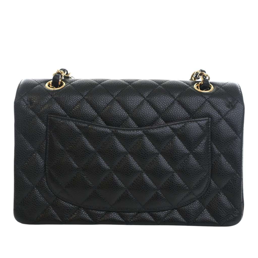 Chanel Small Classic Caviar Double Flap Black Leather Very good - Model View