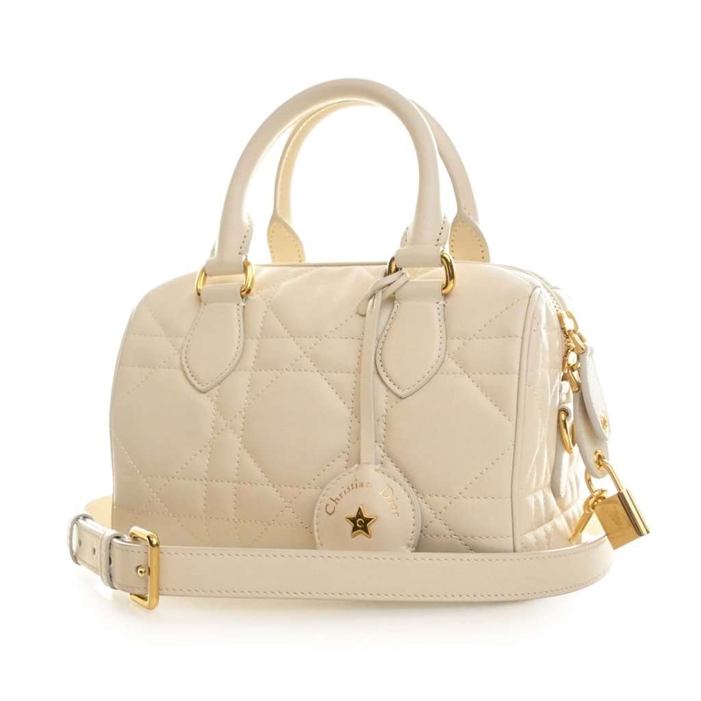 Dior Calfskin Macrocannage Groove 20 White Leather Very good - Back View