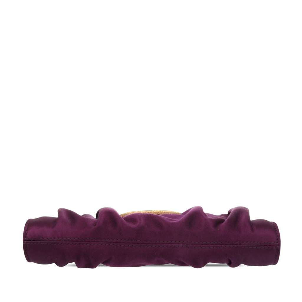 Salvatore Ferragamo Satin Gancini Clutch with Chain Purple Very good condition - Inside View