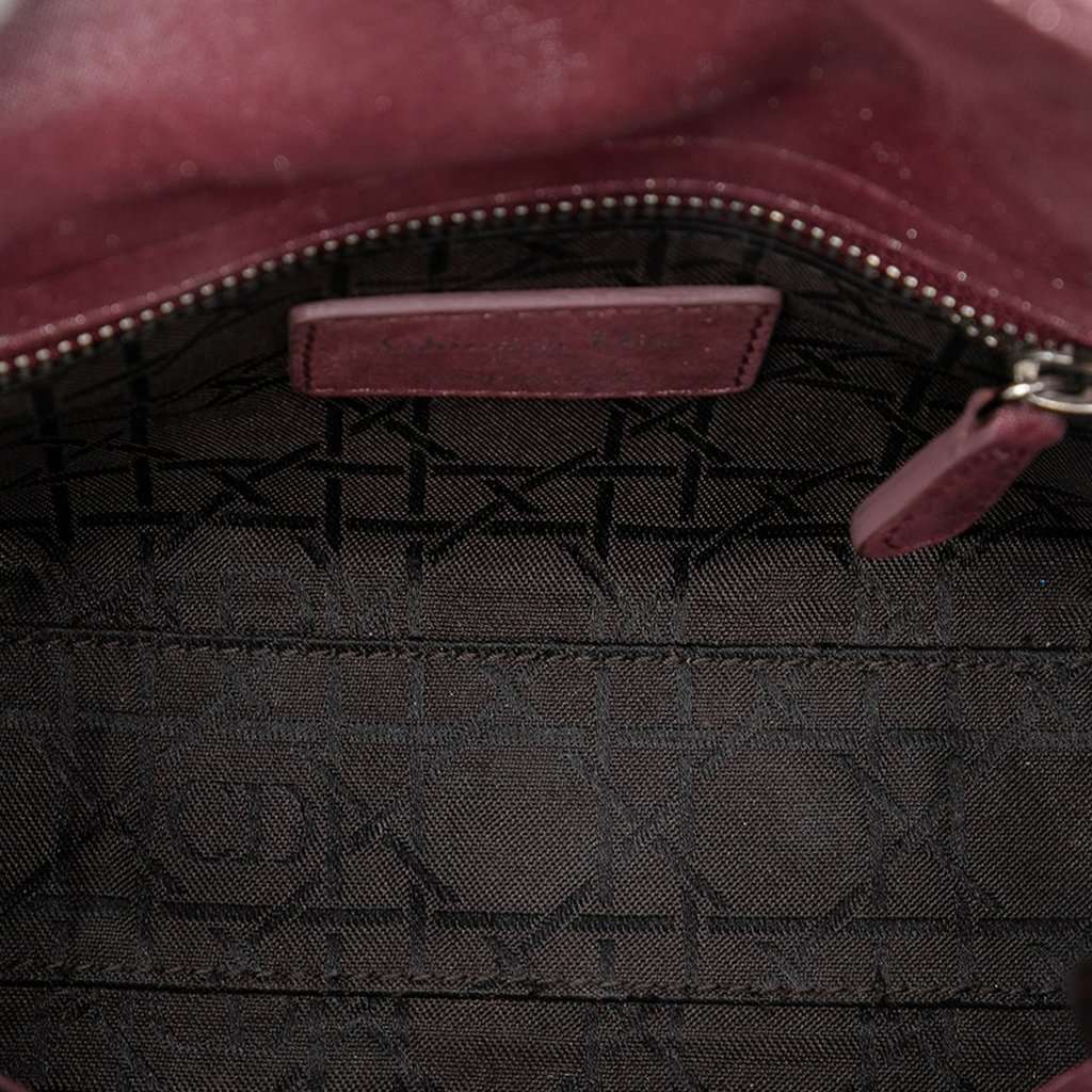 Dior Mini Iridescent Lambskin Cannage Lady Dior Pink Leather Very good condition - Model View