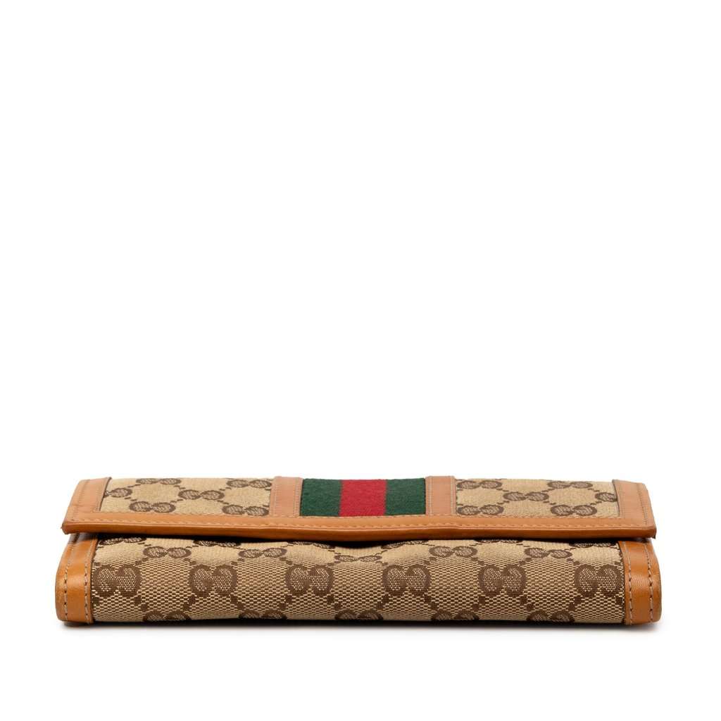 Gucci GG Canvas Web Continental Wallet Brown Very good - Inside View