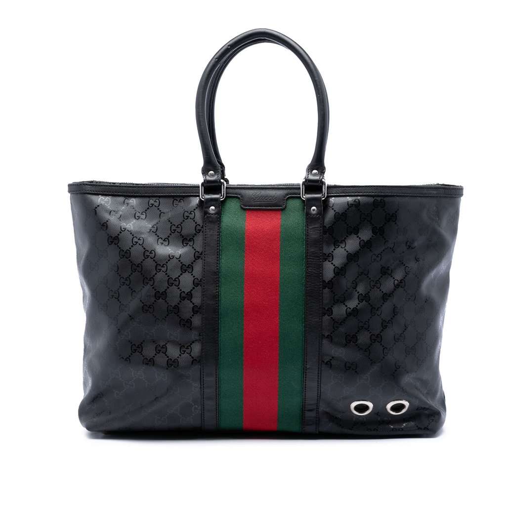 Gucci Fiat 500 Large GG Imprime Web Tote Black Good condition - Front View