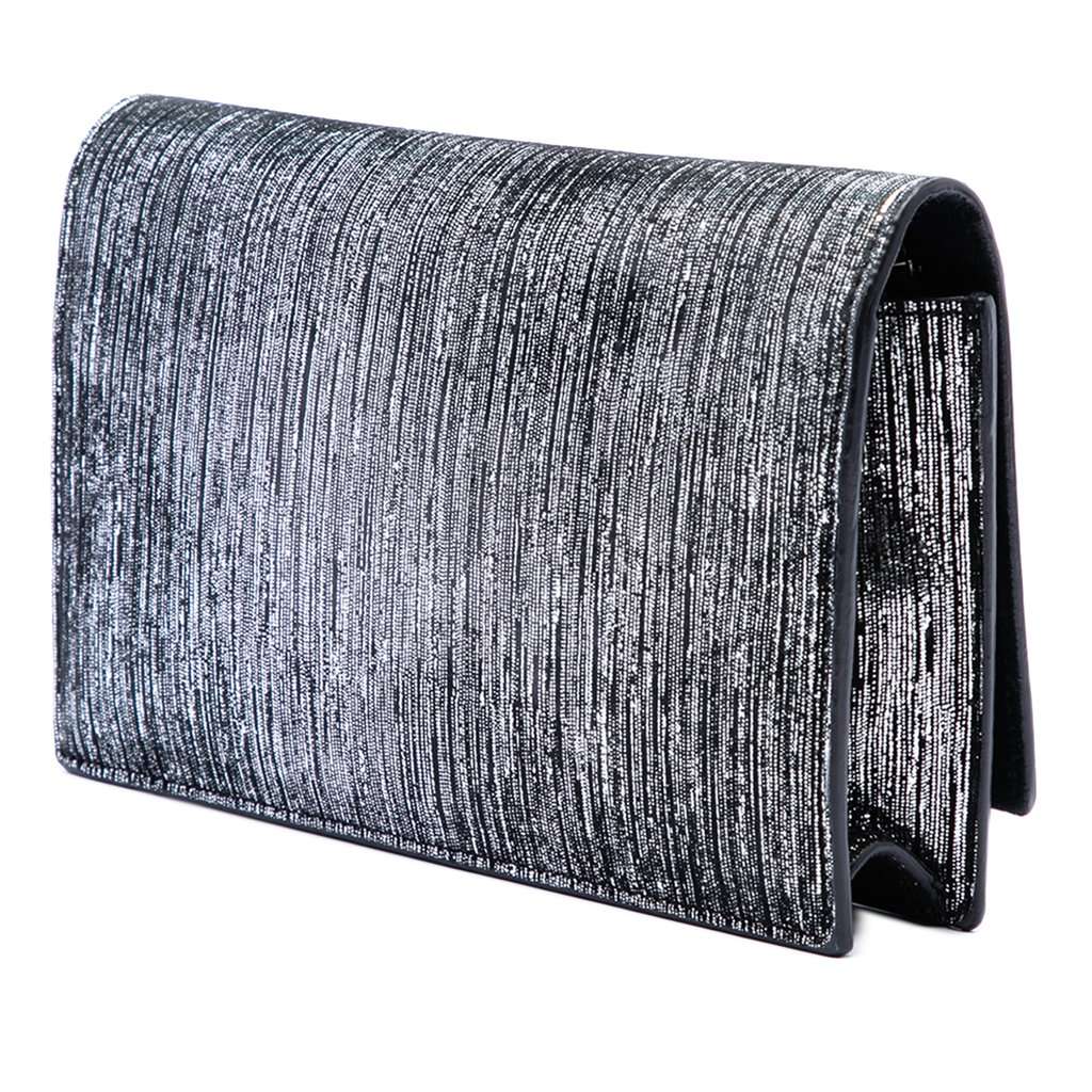 Saint Laurent Metallic Suede Monogram Kate Tassel Wallet on Chain Silver Leather Very good condition - Back View