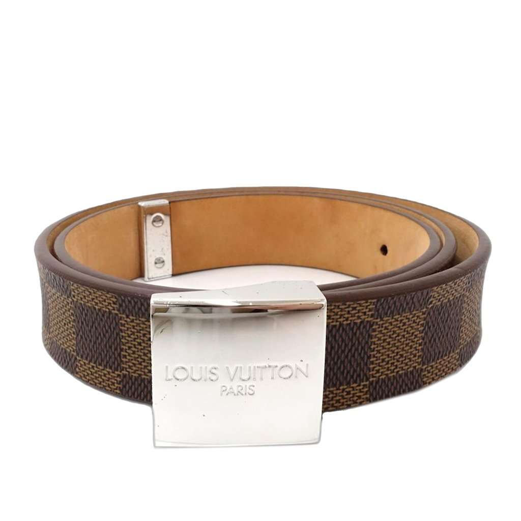 Louis Vuitton Damier Ebene Ceinture Belt Brown Very good - Front View