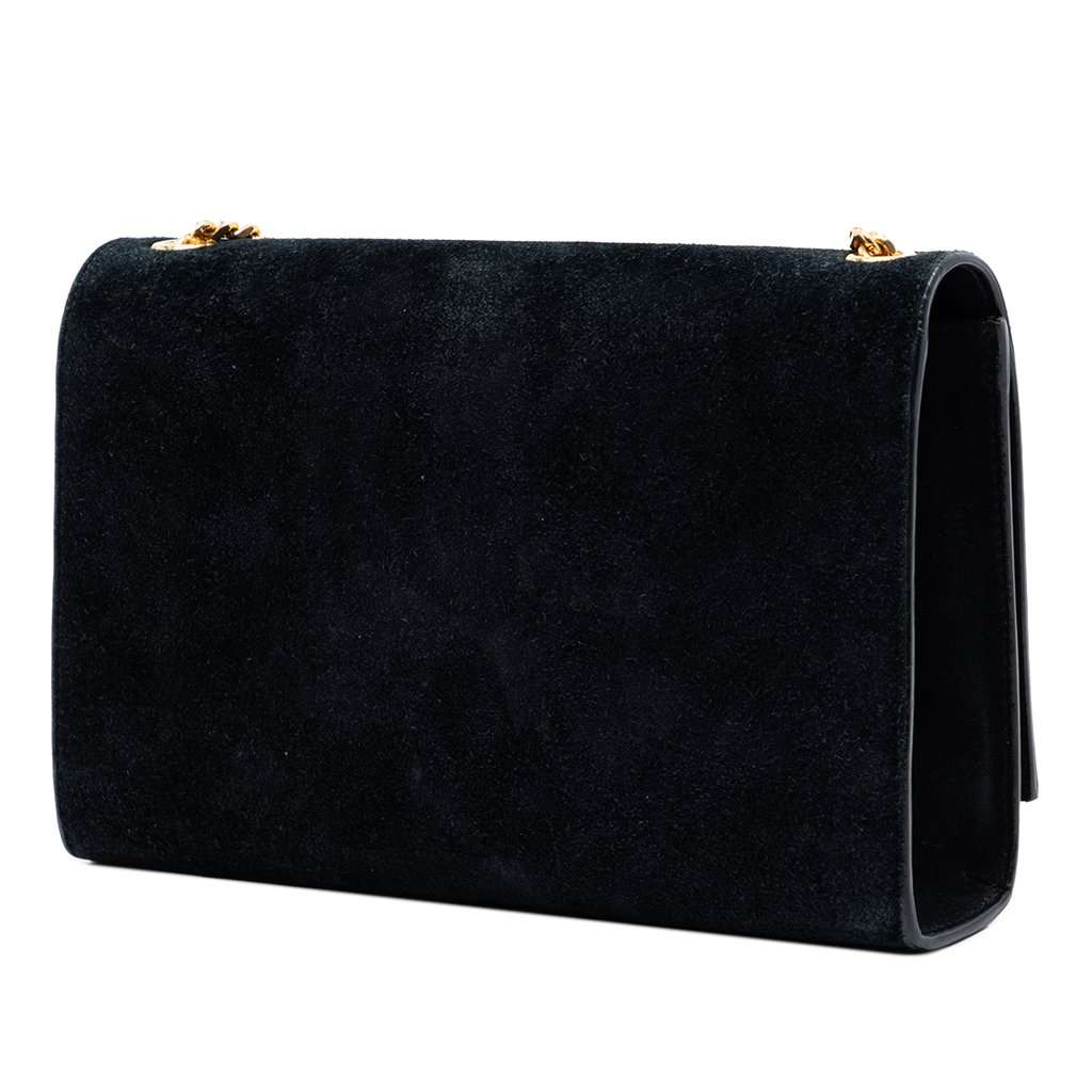 Saint Laurent Medium Suede Monogram Kate Tassel Crossbody Black Leather Very good condition - Back View