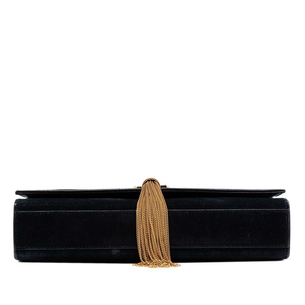 Saint Laurent Medium Suede Monogram Kate Tassel Crossbody Black Leather Very good condition - Inside View