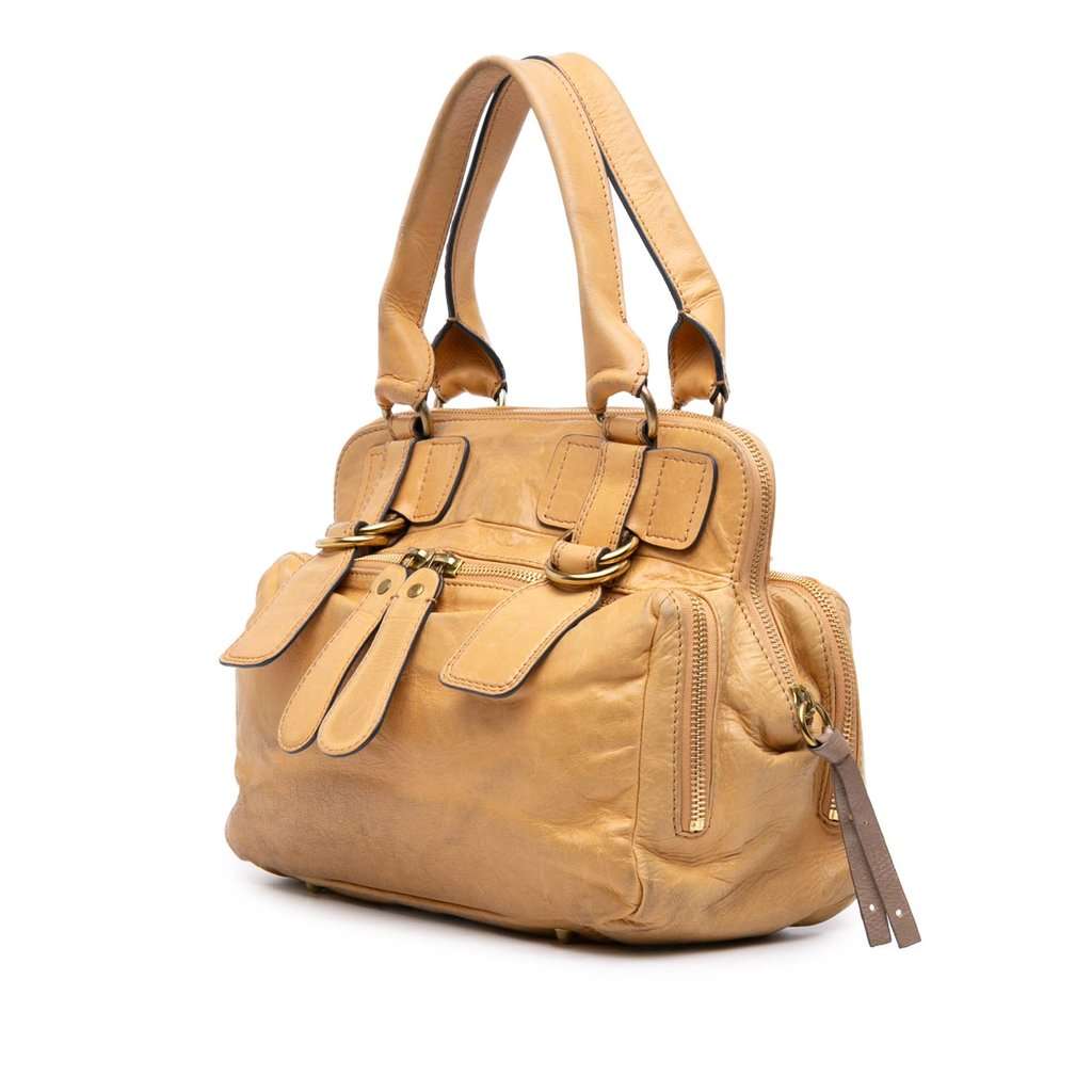 Chloé Quilted Calfskin Bay Tote Brown Leather Very good - Back View