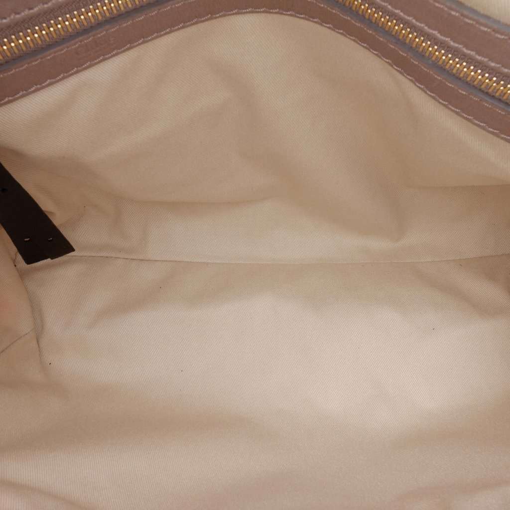 Chloé Quilted Calfskin Bay Tote Brown Leather Very good - Model View