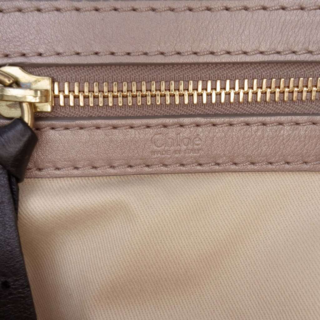 Chloé Quilted Calfskin Bay Tote Brown Leather Very good - Box View