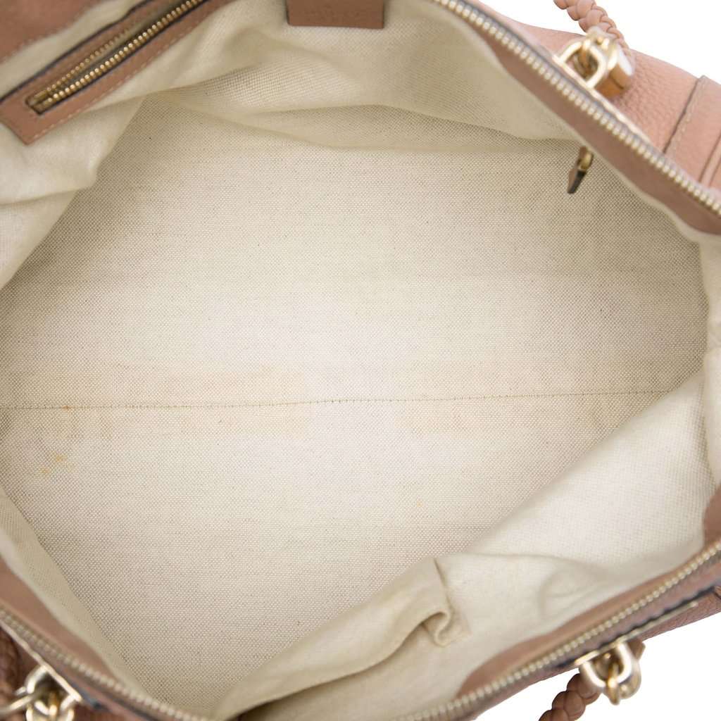 Gucci Calfskin Bella Convertible Tote Brown Leather Very good - Model View
