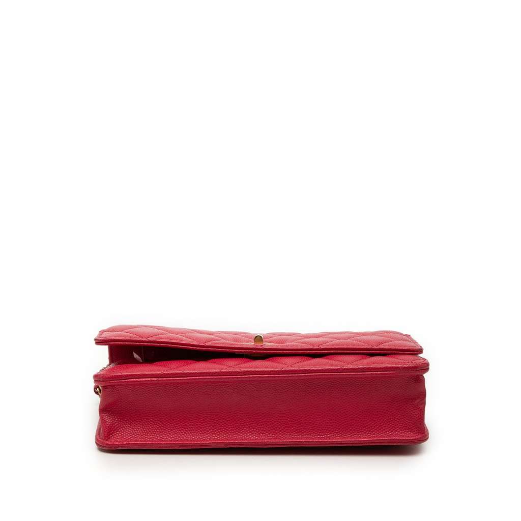 Chanel Quilted Caviar Reissue 2.55 Wallet On Chain Red Leather Very good condition - Inside View