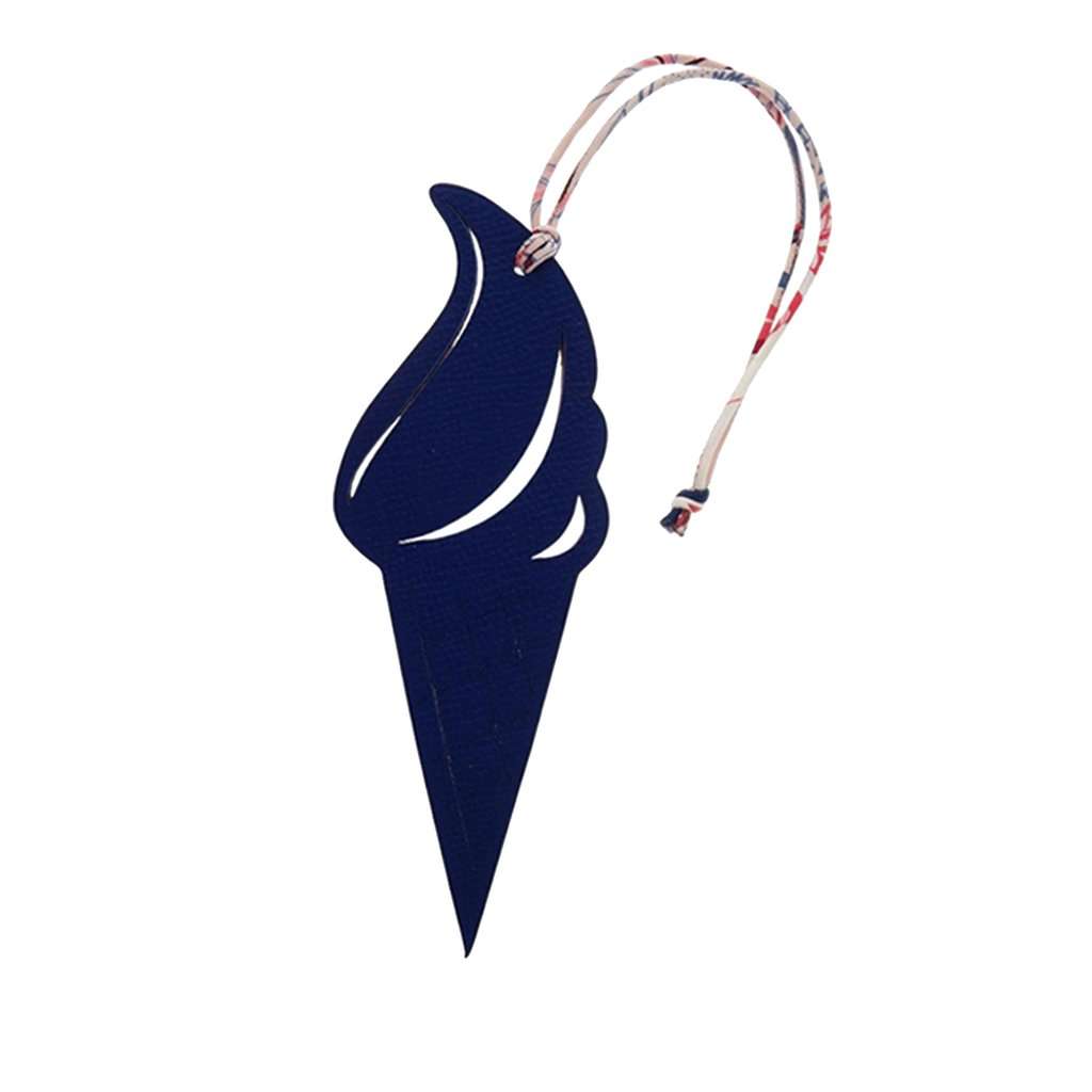 Hermès Epsom and Togo Petit H Ice Cream Key Chain and Bag Charm Red Leather Very good - Back View