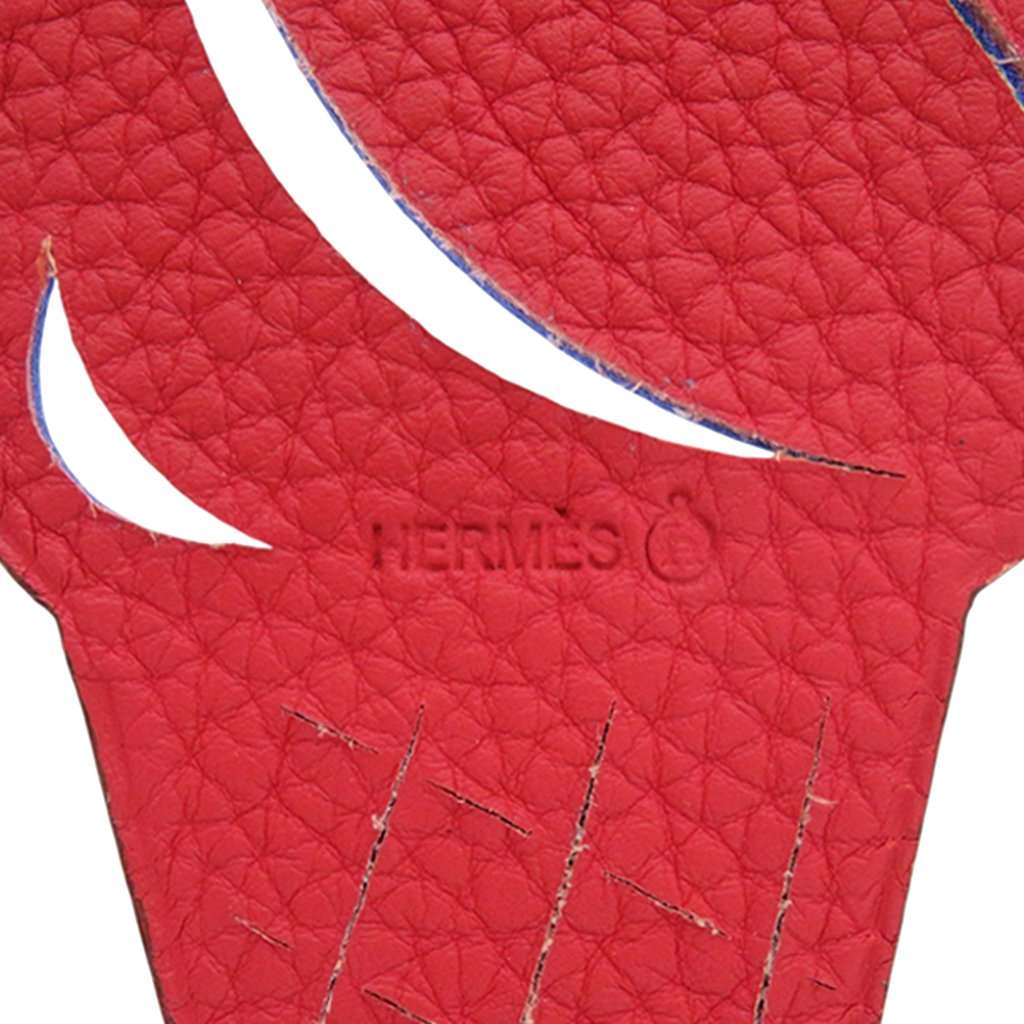 Hermès Epsom and Togo Petit H Ice Cream Key Chain and Bag Charm Red Leather Very good - Inside View