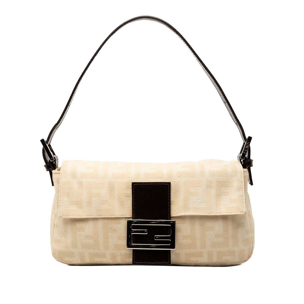 Fendi Zucca Canvas Baguette Beige Very good condition - Front View