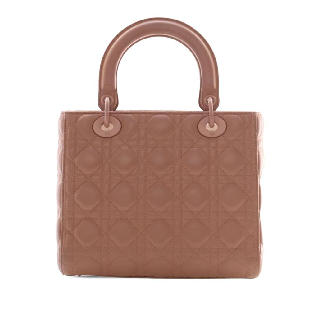 Dior Medium Ultra Matte Calfskin Cannage Lady Dior Brown Leather Very good condition - Inside View