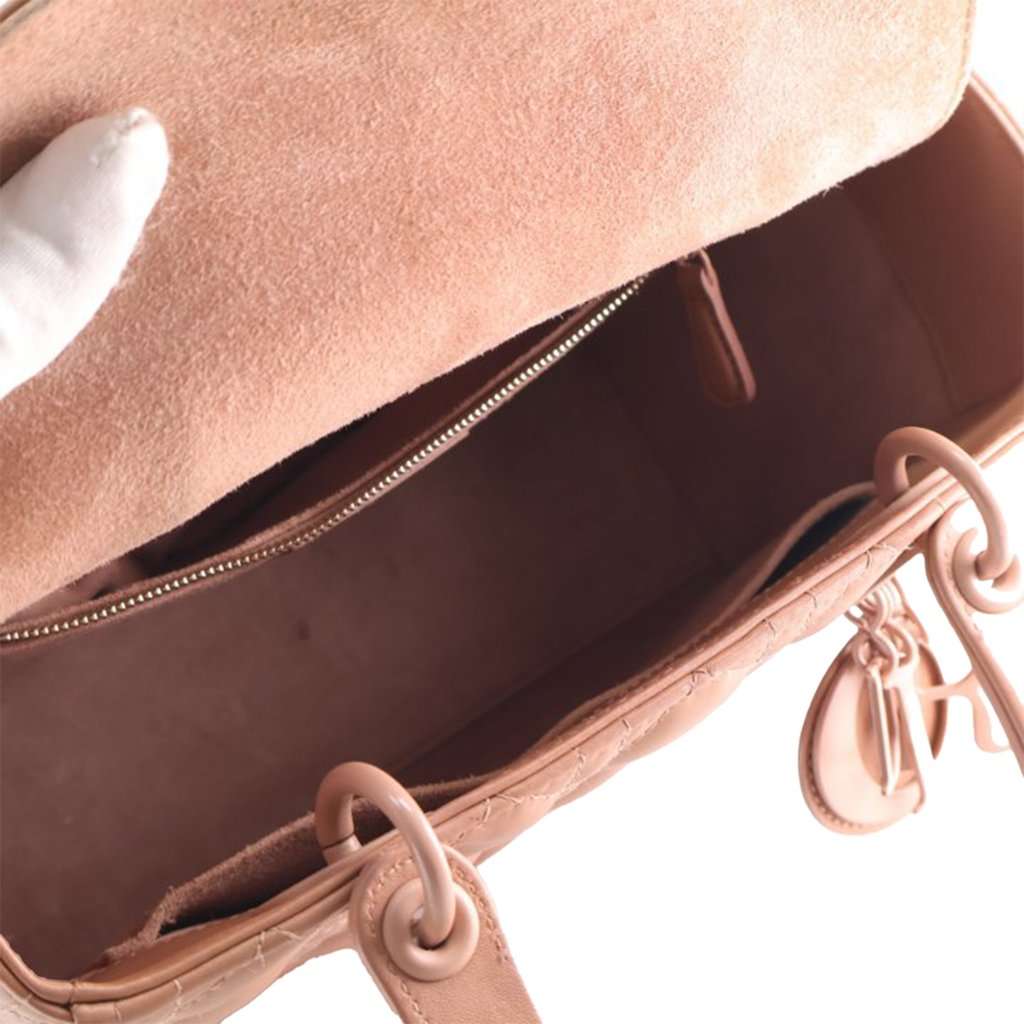 Dior Medium Ultra Matte Calfskin Cannage Lady Dior Brown Leather Very good condition - Box View