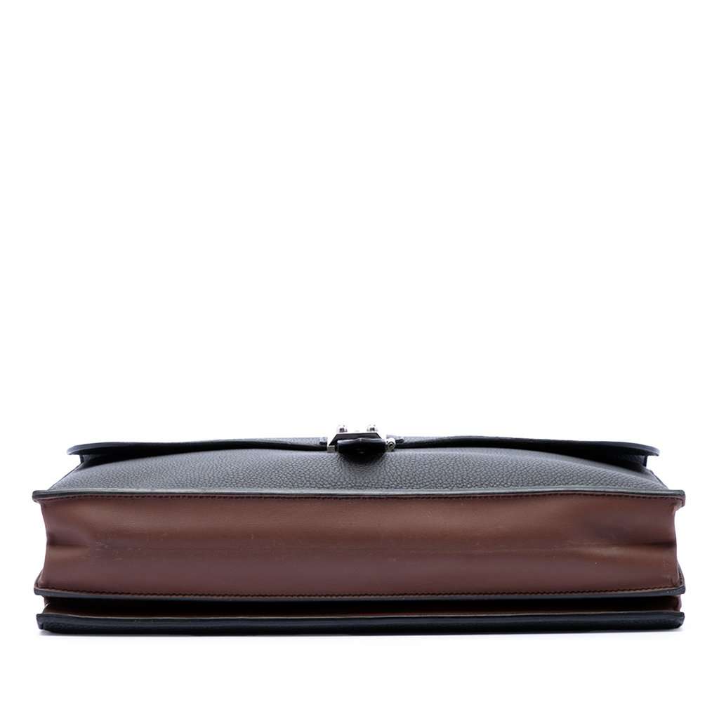 Hermès Togo and Swift Sac A Depeches Verso 38 Black Leather Very good condition - Inside View