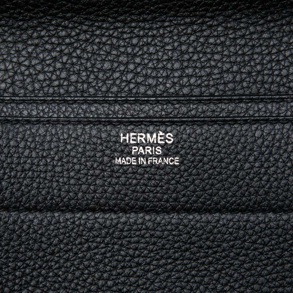 Hermès Togo and Swift Sac A Depeches Verso 38 Black Leather Very good condition - Box View