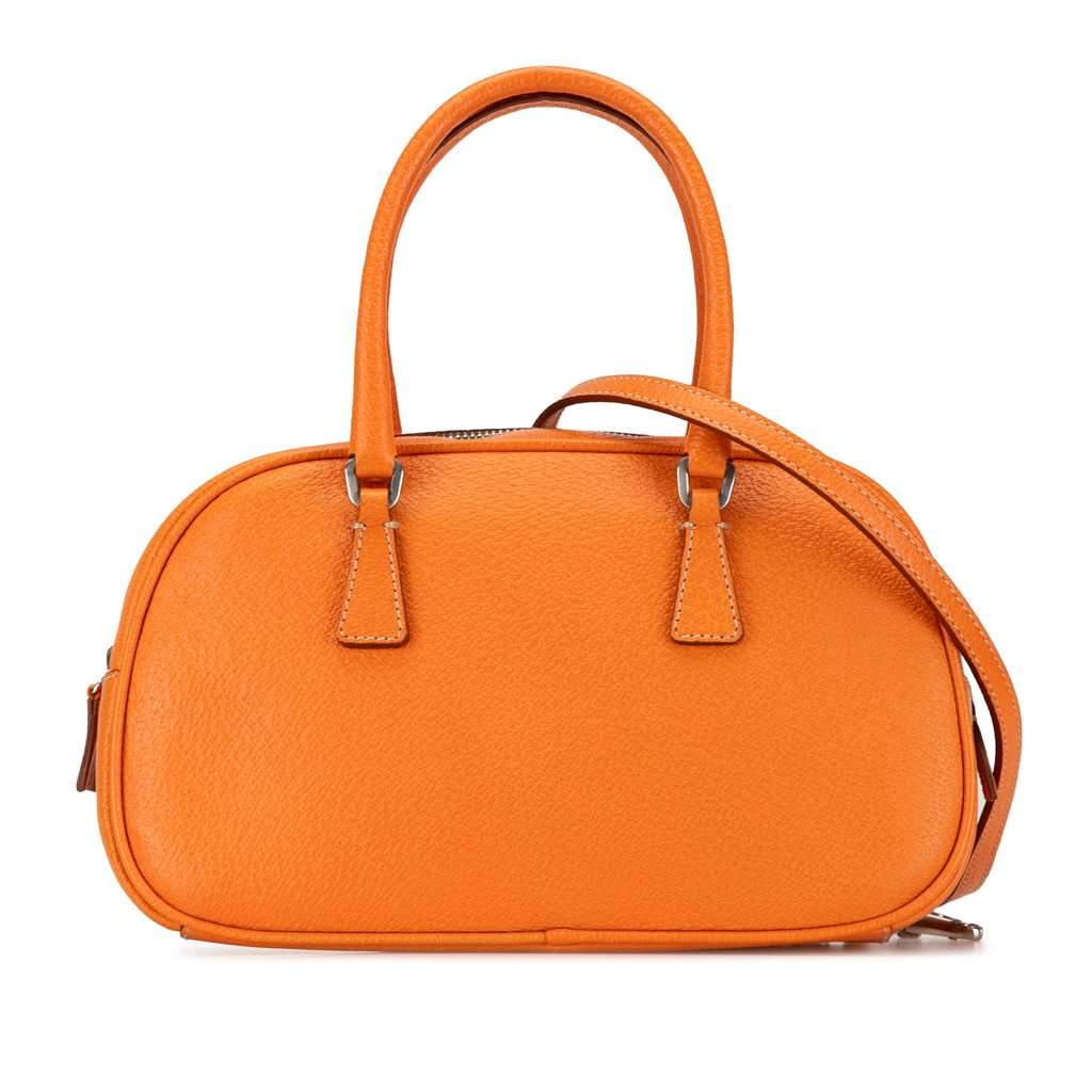 Prada Mini Cinghiale Satchel Orange Leather Very good condition - Front View