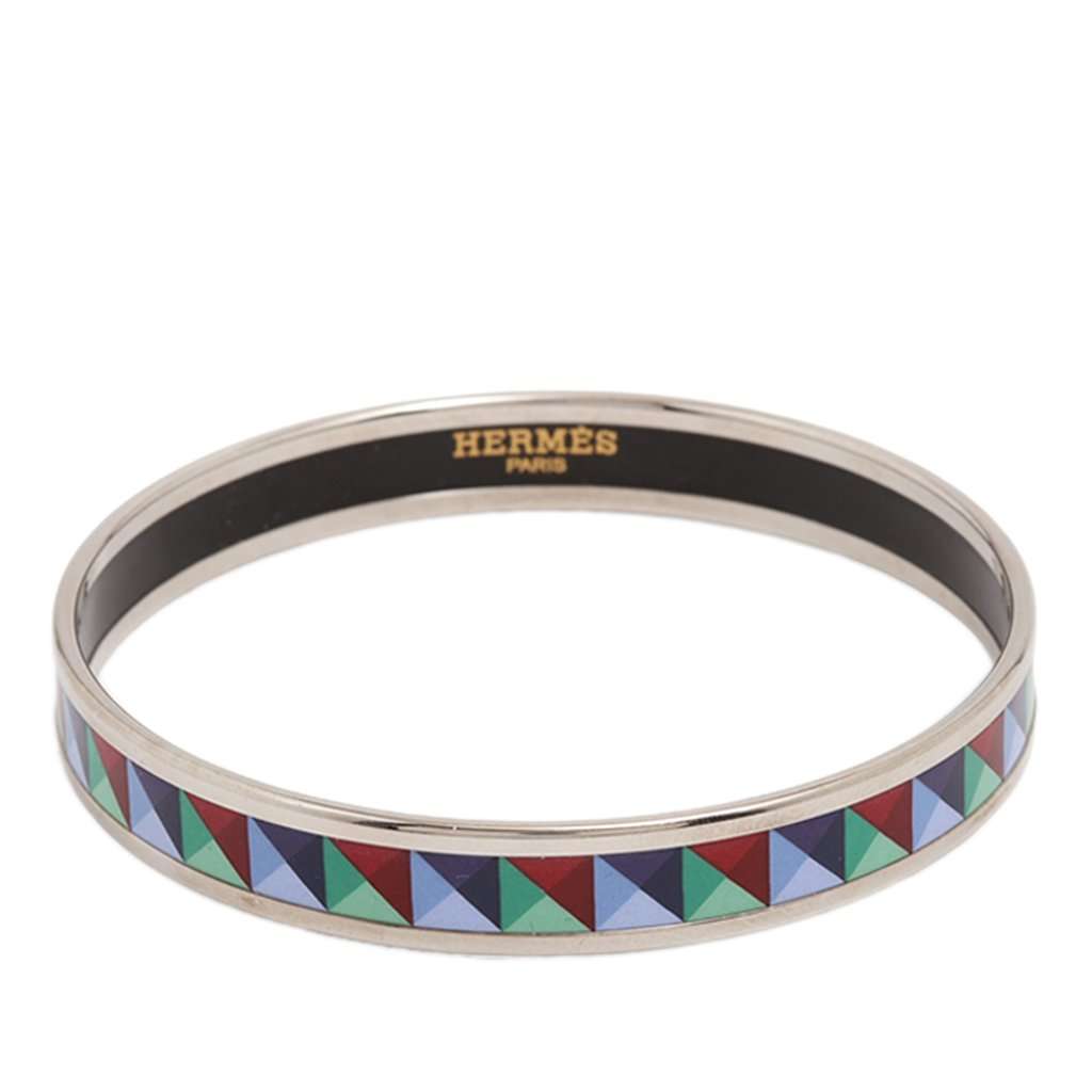 Hermès Narrow Enamel Clous de Trompe Bangle 65 MultiColor Very good condition - Front View