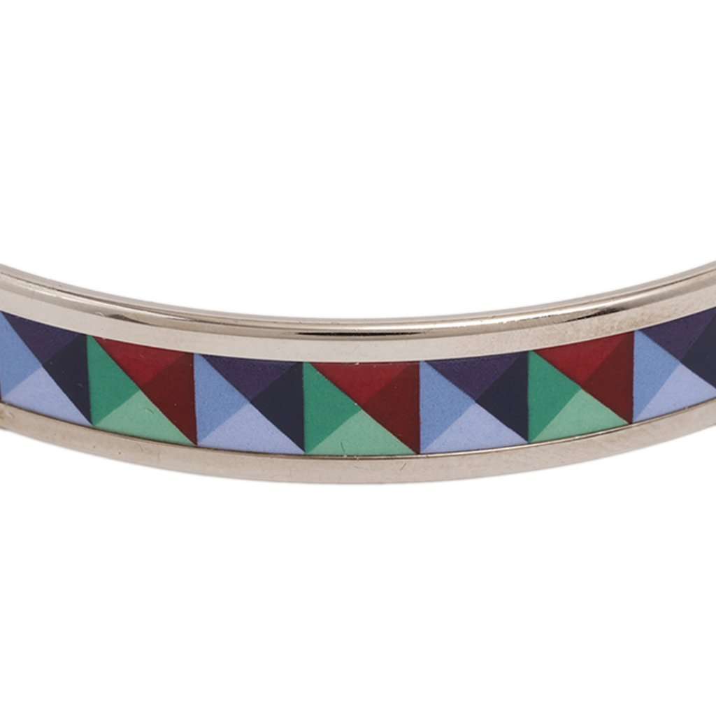 Hermès Narrow Enamel Clous de Trompe Bangle 65 MultiColor Very good condition - Box View