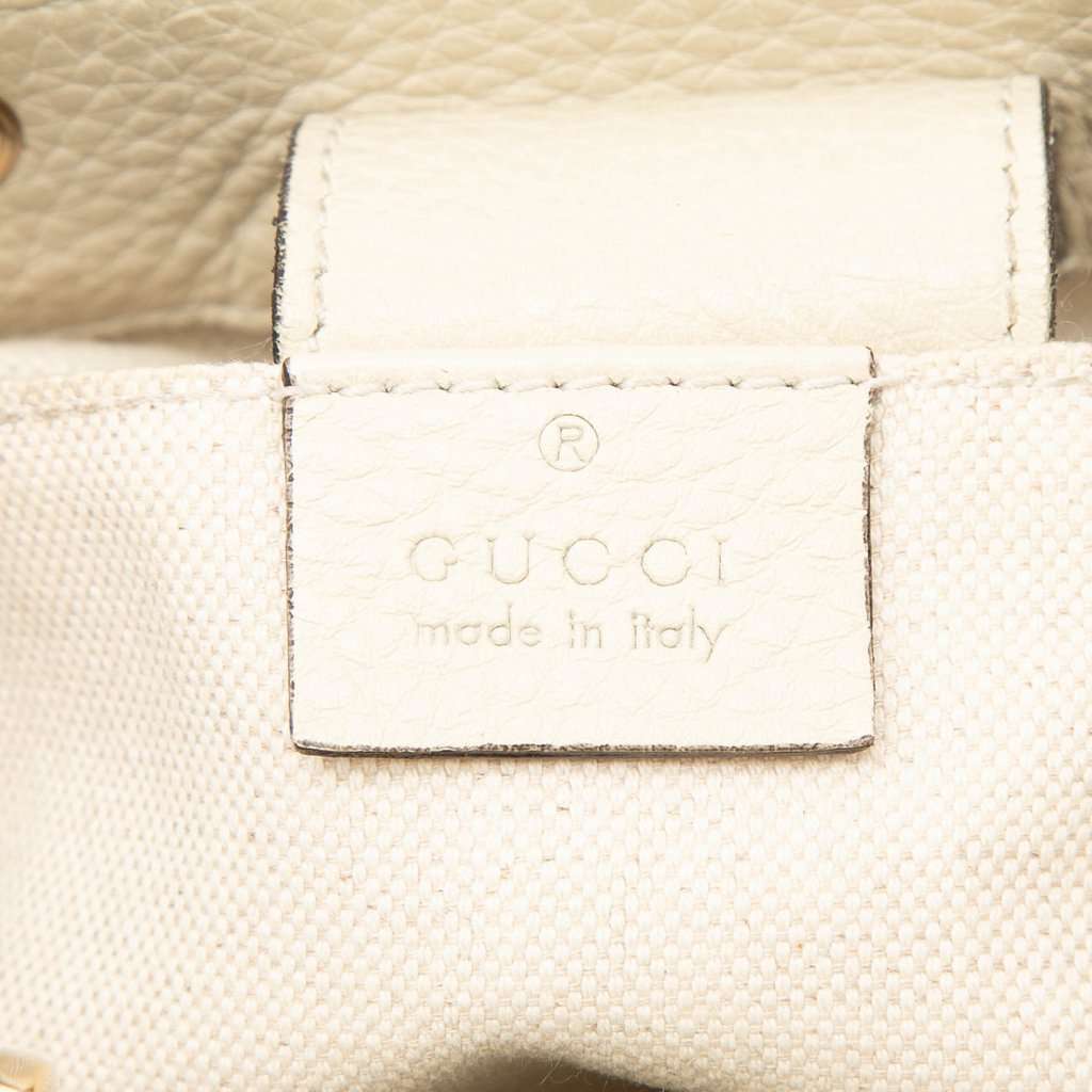 Gucci Mini Calfskin Bamboo Shopper Satchel White Leather Very good condition - Box View