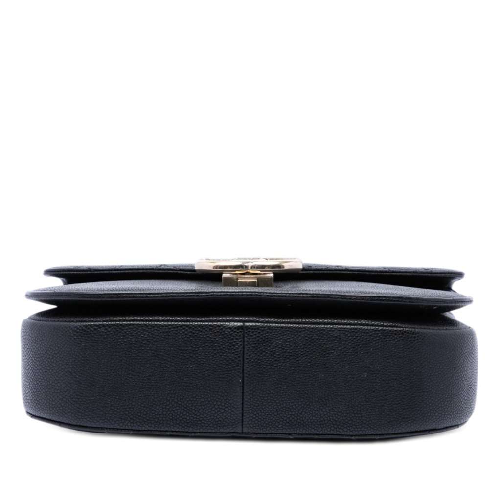 Chanel Paris Cuba Medium Quilted Caviar Thread Around Flap Black Leather Very good condition - Inside View