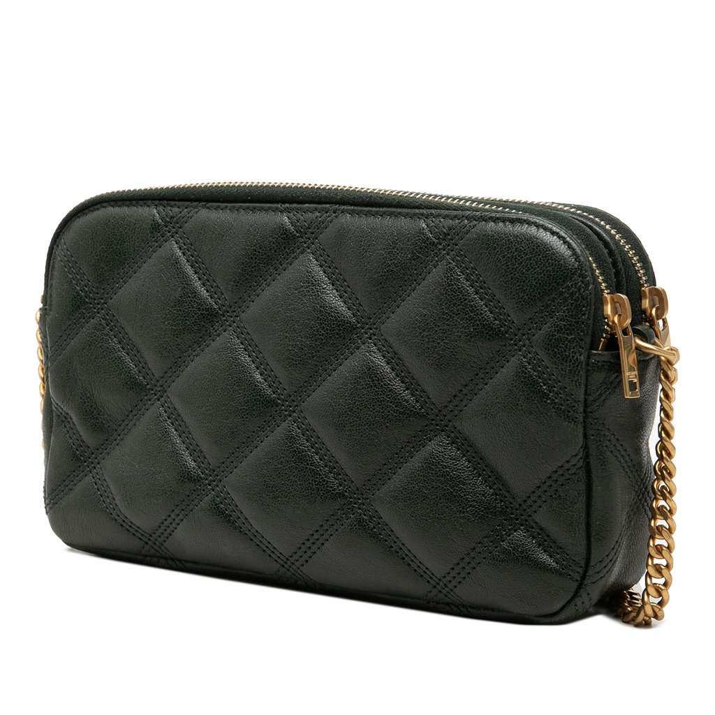Saint Laurent Mini Quilted Lambskin Becky Double Zip Crossbody Black Leather Very good condition - Back View
