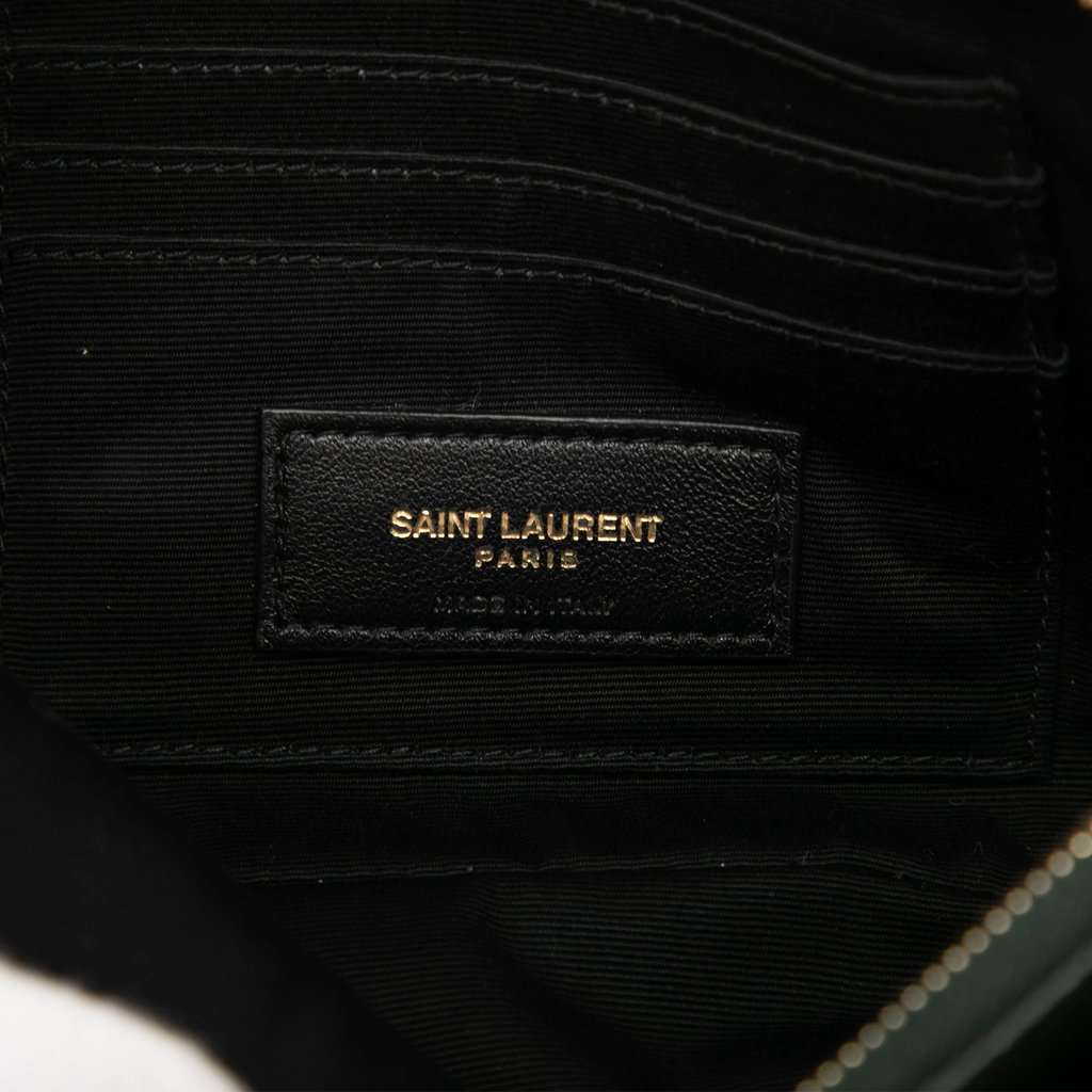Saint Laurent Mini Quilted Lambskin Becky Double Zip Crossbody Black Leather Very good condition - Box View