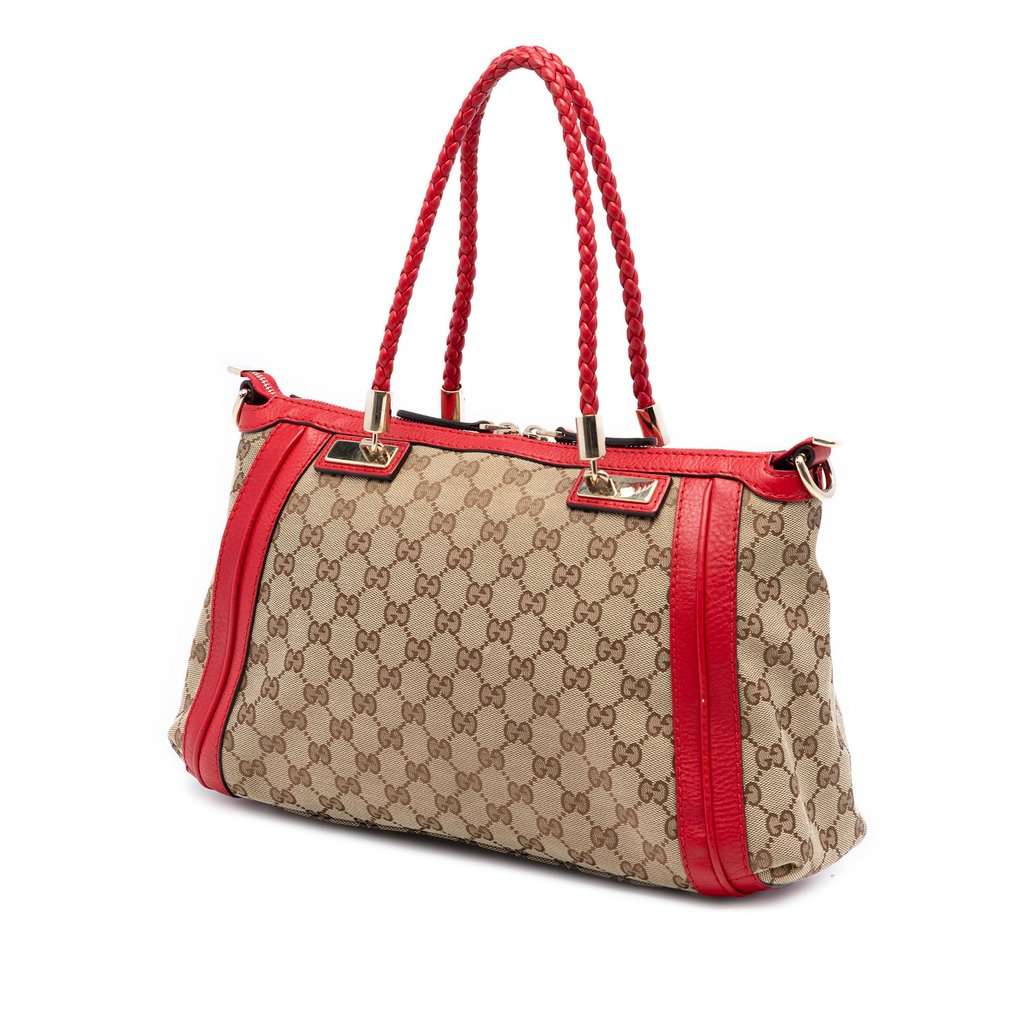 Gucci GG Canvas Bella Satchel Beige Very good - Back View