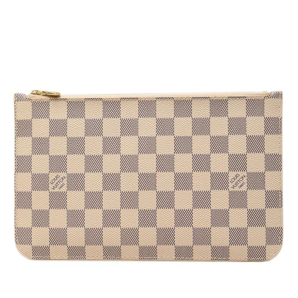 Louis Vuitton Damier Azur Neverfull MM Pouch White Very good - Front View