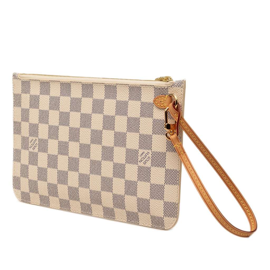 Louis Vuitton Damier Azur Neverfull MM Pouch White Very good - Back View
