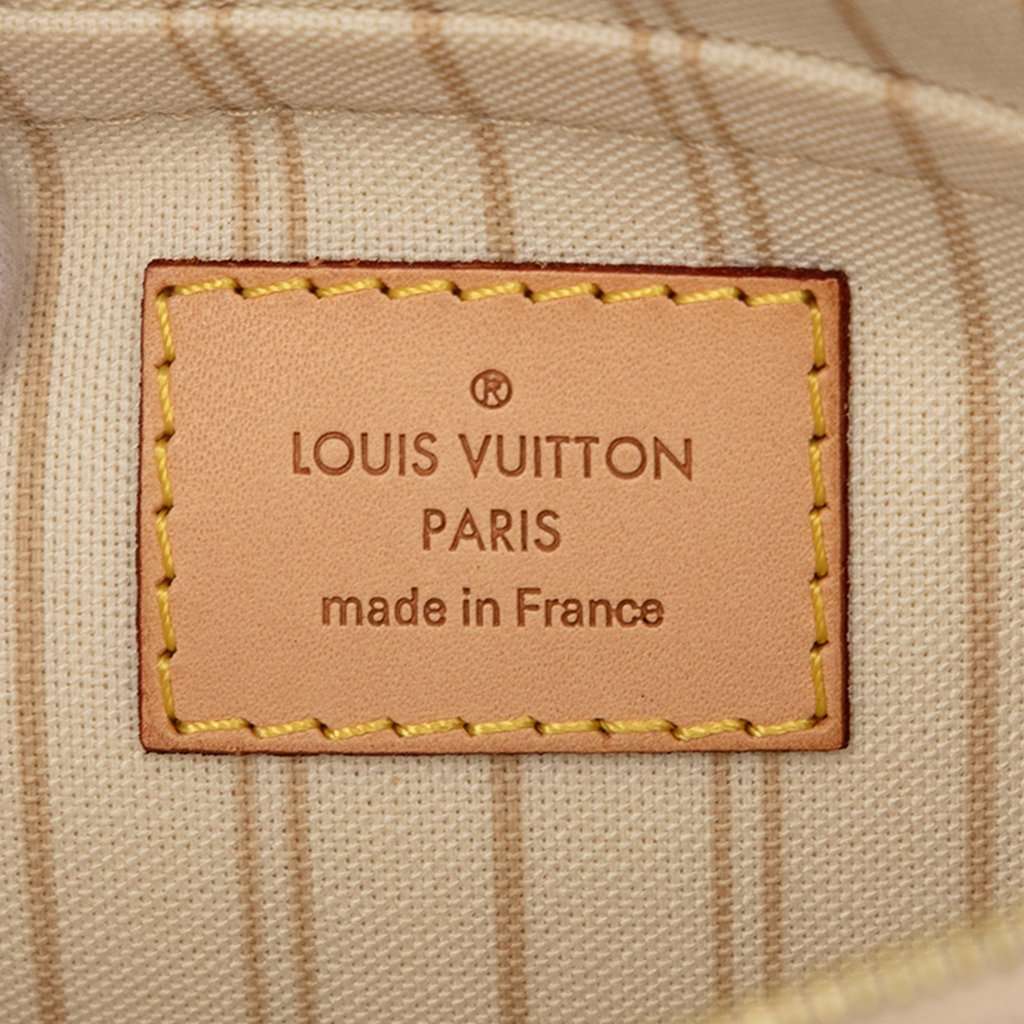 Louis Vuitton Damier Azur Neverfull MM Pouch White Very good - Box View