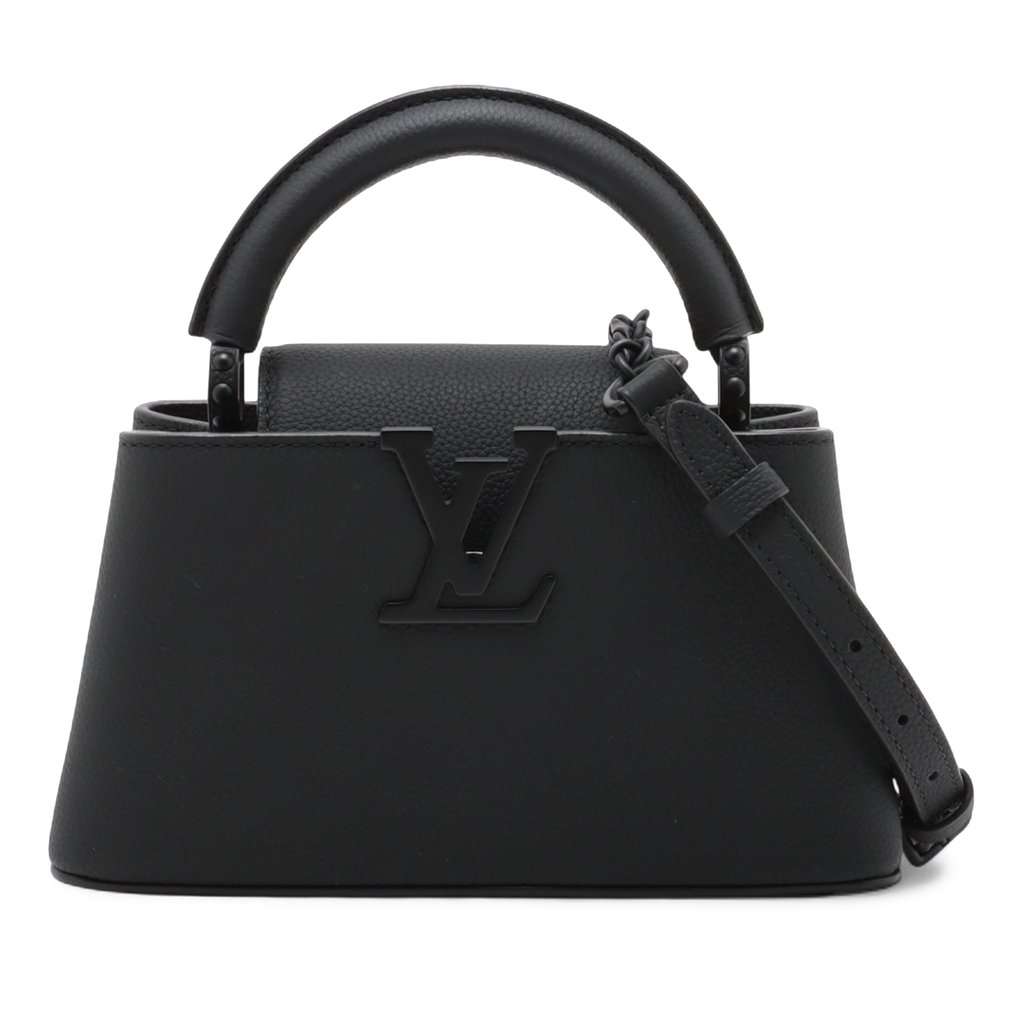 Louis Vuitton Taurillon Mini Capucines East West Black Leather Very good condition - Front View