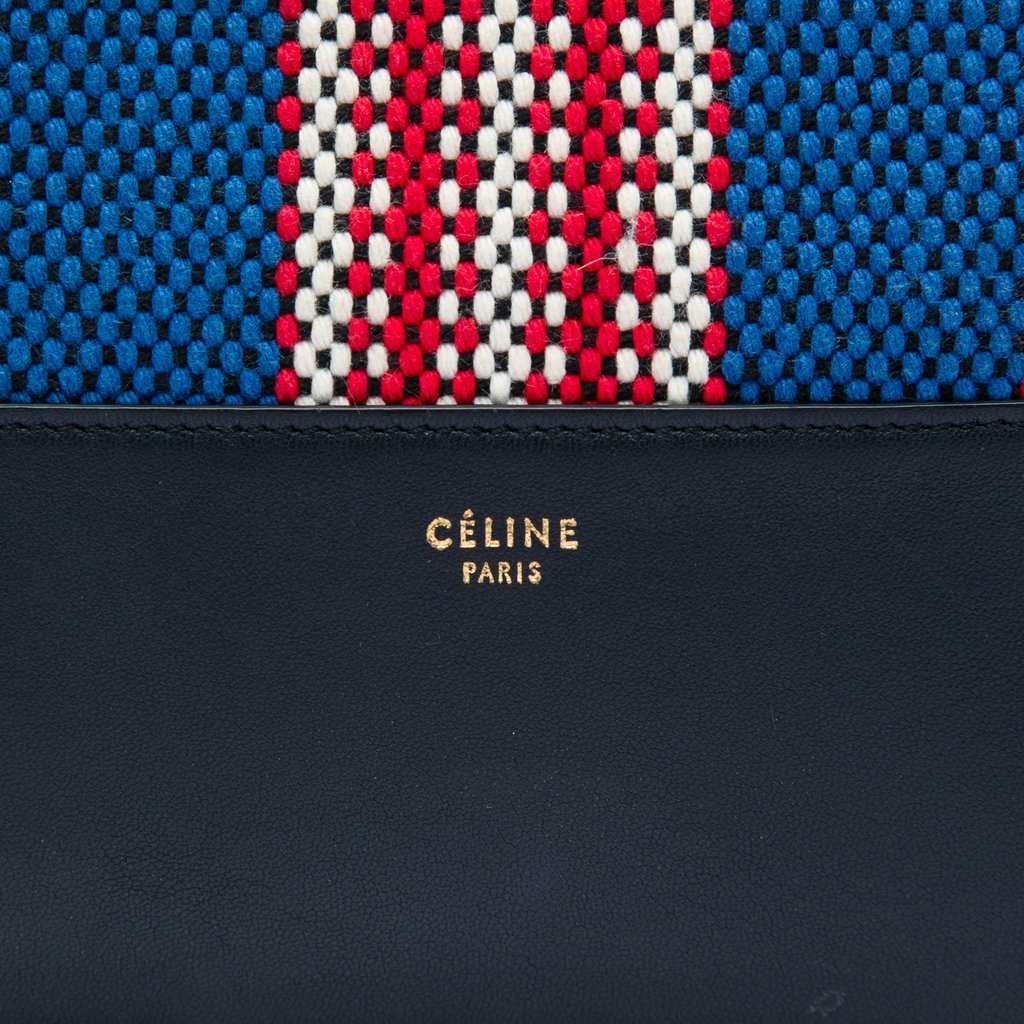 Celine Canvas Striped Solo Pouch Black Very good - Box View