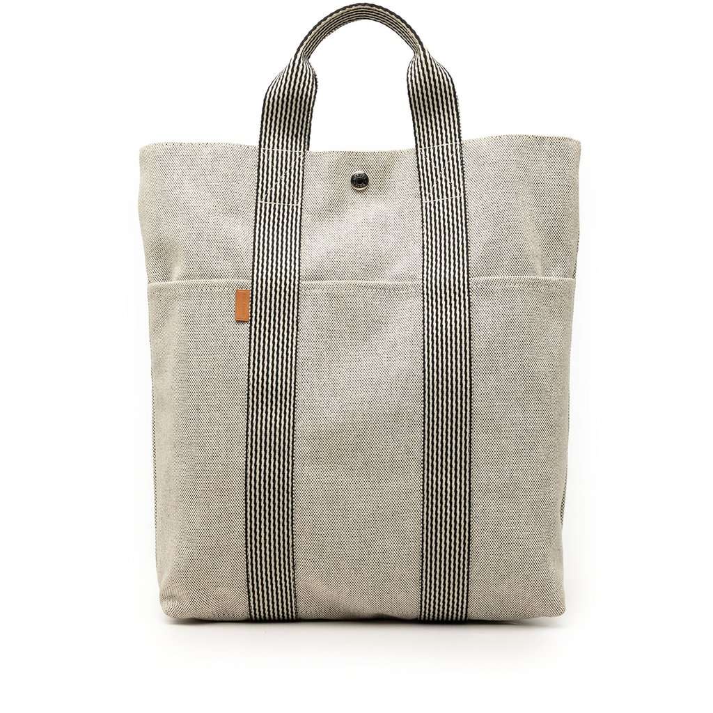 Hermès Toile Fourre Tout Cabas Beige Very good - Front View