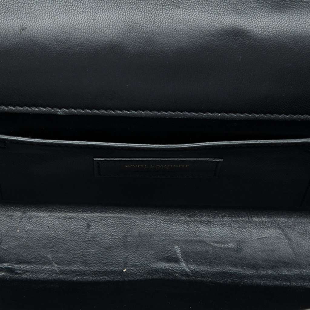 Saint Laurent Suede Monogram Kate Tassel Clutch Black Leather Very good - Model View