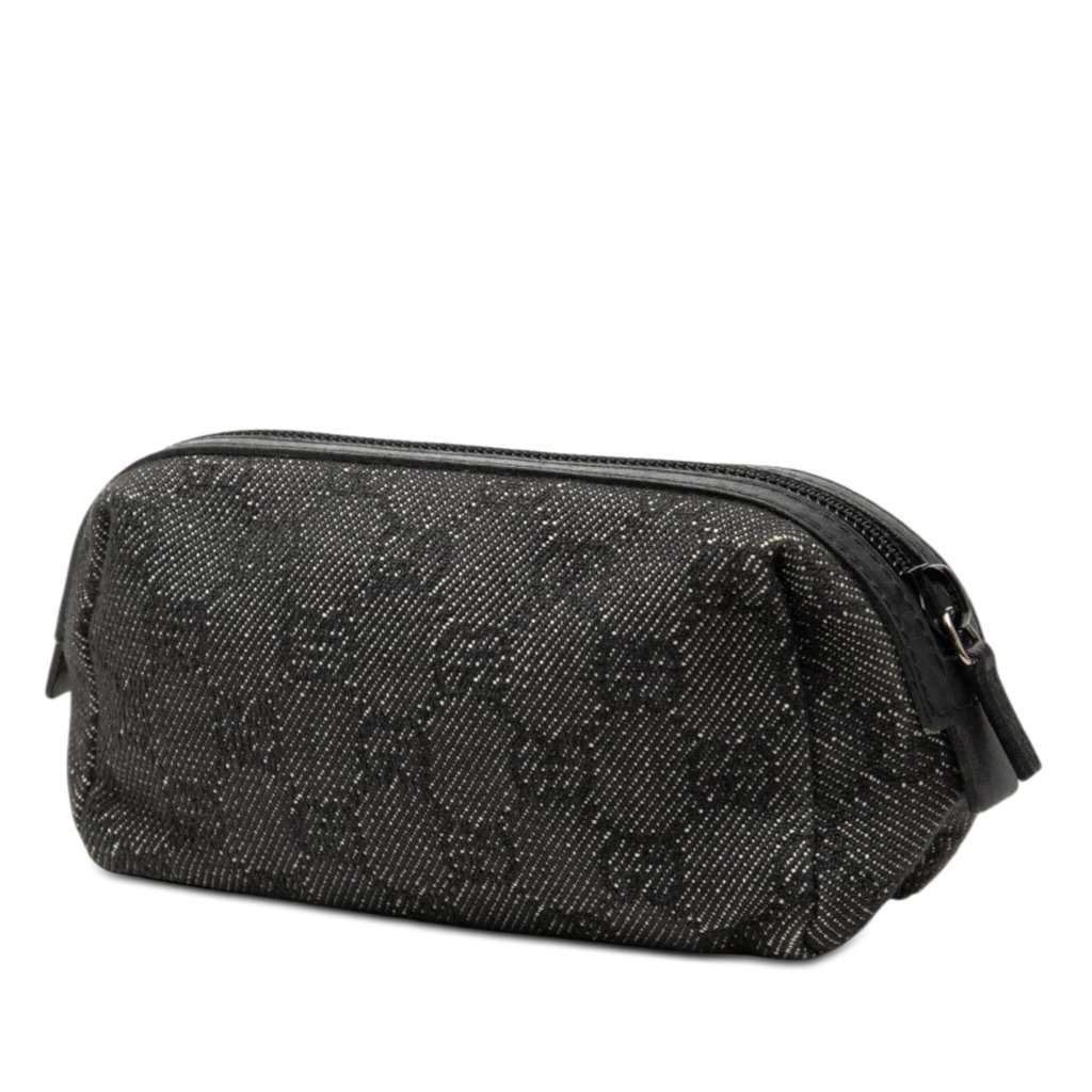 Gucci GG Denim Cosmetic Pouch MultiColor Very good condition - Back View