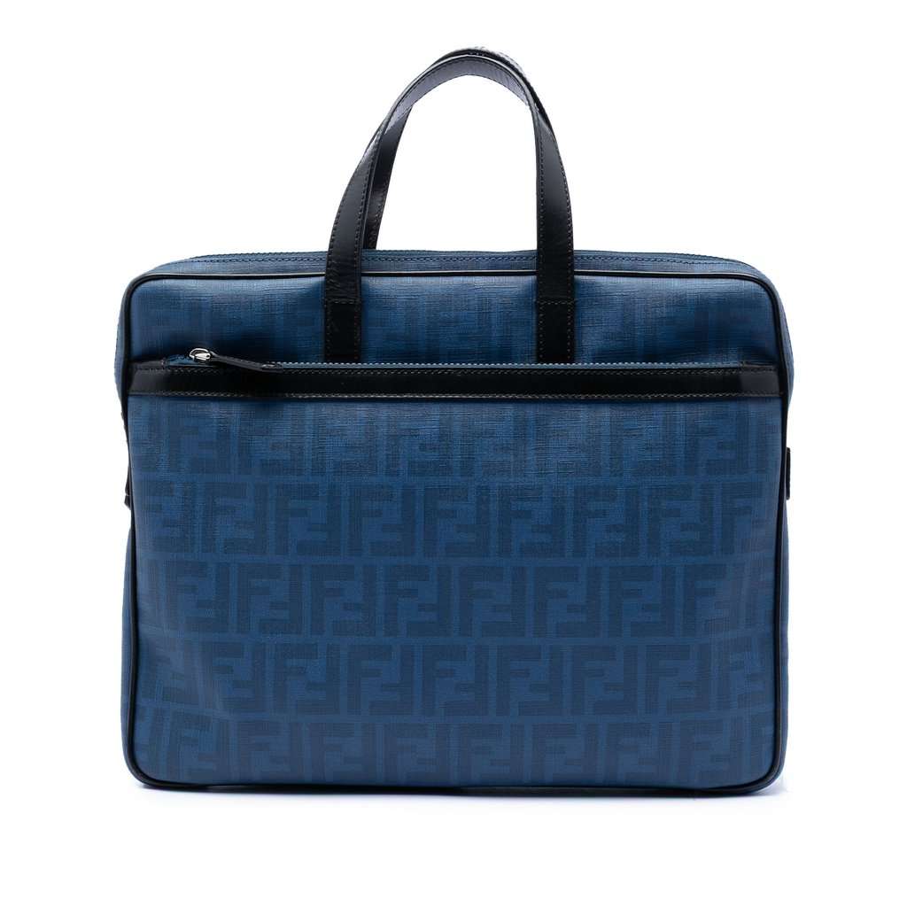 Fendi Zucca Spalmati Business Bag Blue Very good condition - Front View