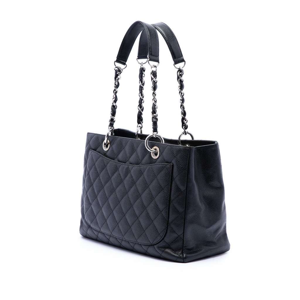Chanel Caviar Grand Shopping Tote Black Leather Very good condition - Back View