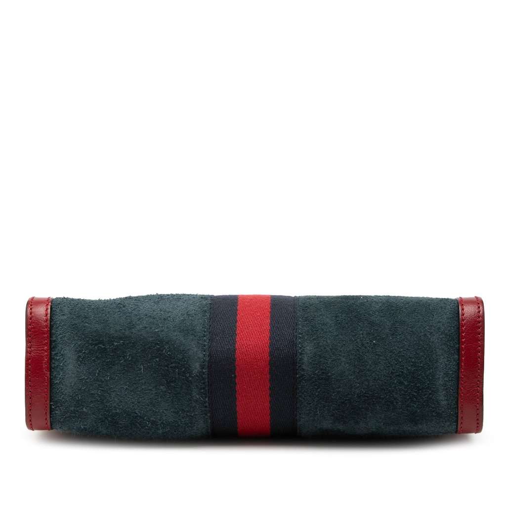 Gucci Small Suede Web Ophidia Chain Crossbody Blue Leather Very good condition - Inside View
