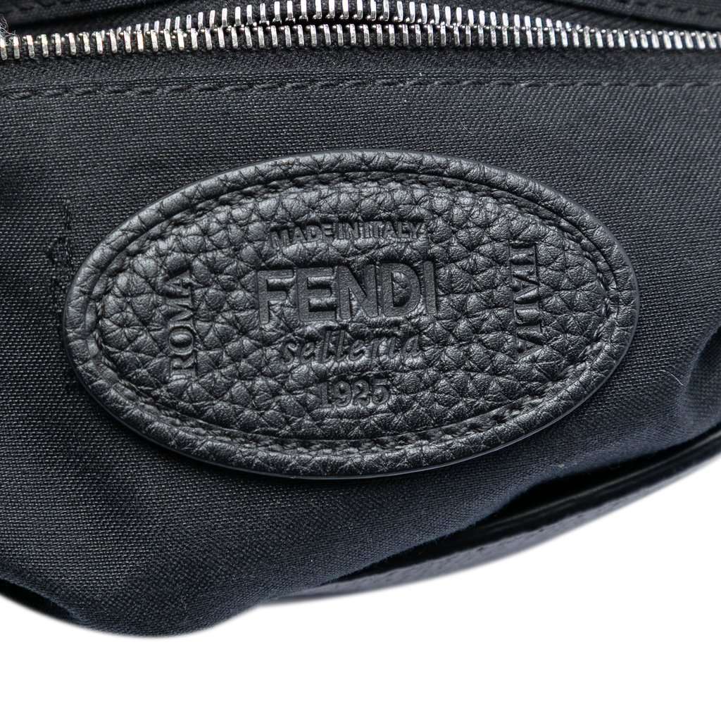 Fendi Leather Selleria Convertible Baguette Satchel Black Leather Very good condition - Box View