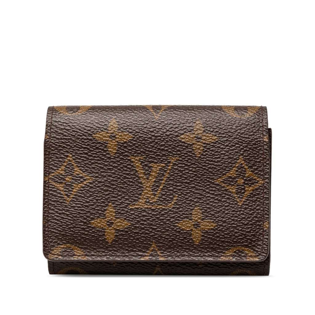 Louis Vuitton Monogram Envelope Business Card Holder Brown Very good - Front View