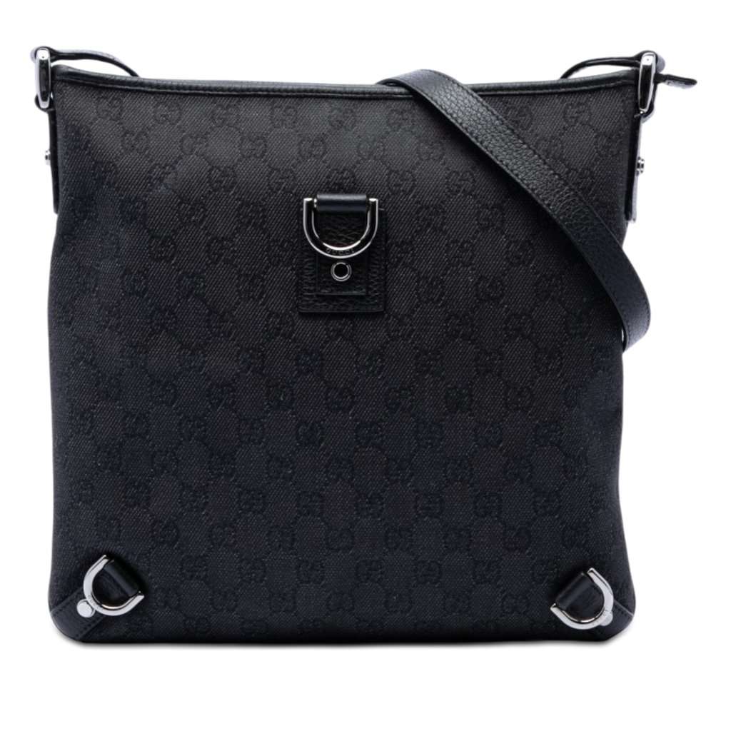 Gucci GG Denim Abbey D Ring Crossbody Black Very good - Front View