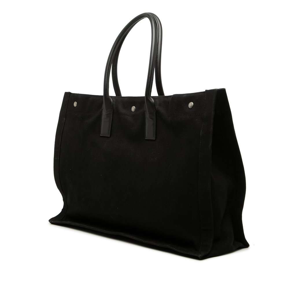 Saint Laurent Large Canvas Rive Gauche Tote Black Very good condition - Back View