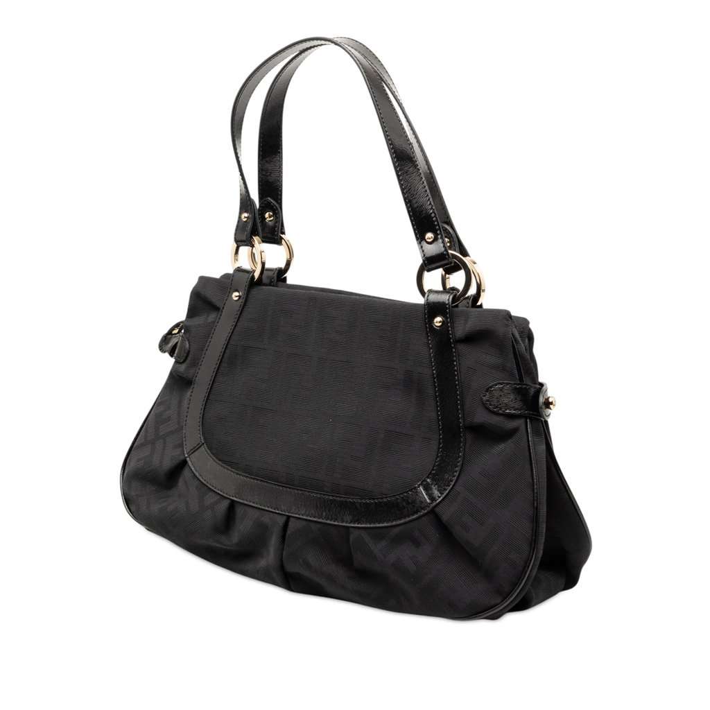 Fendi Zucca Canvas Chef Shoulder Bag Black Very good condition - Back View