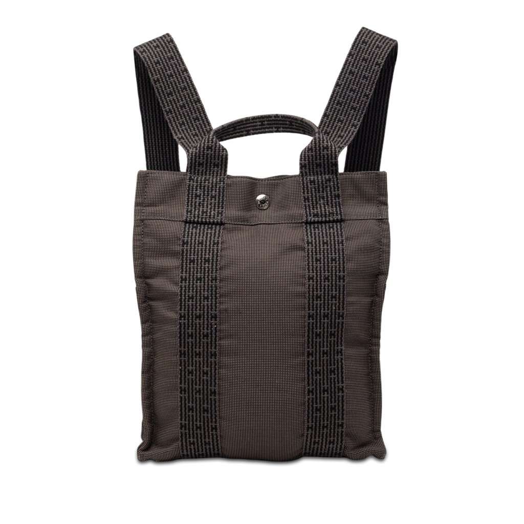 Hermès Canvas Herline Backpack PM Brown Very good condition - Front View