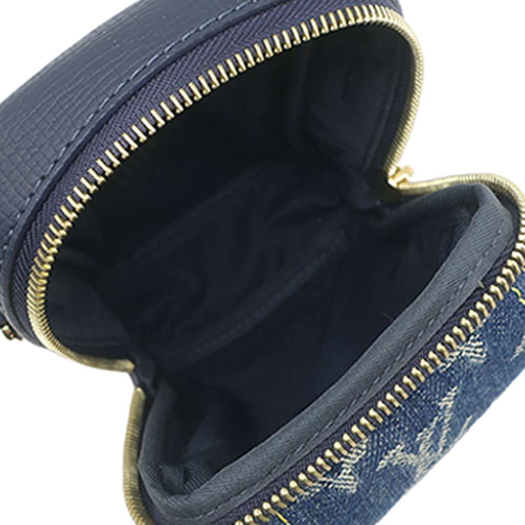 Louis Vuitton Nigo Monogram Denim and Taurillon Double Phone Pouch Blue Very good condition - Model View